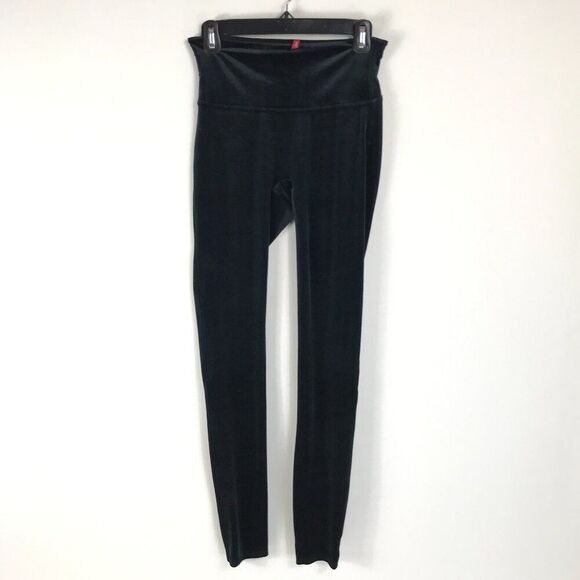 Spanx Velvet Leggings Women's Size Medium Black Ankle Stretch Shapewear Shaping - Picture 1 of 11